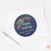 Anpassbare Happy Holidays von:...Sticker Runder Aufkleber (Umschlag)