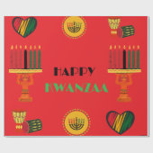 Anpassbare Happy Kwanzaa Geschenkpapier (Flach)