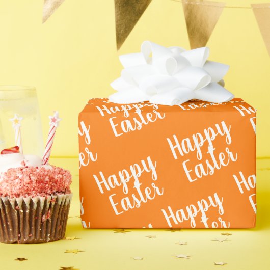 Anpassbare Happy Orange Geschenkpapier (Geburtstagsparty)