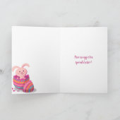 Anpassbare Happy Ostercard Bunny im Ei Karte (Innenseite)
