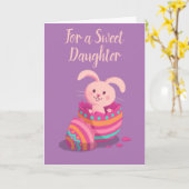 Anpassbare Happy Ostercard Bunny im Ei Karte (Gelbe Blume)