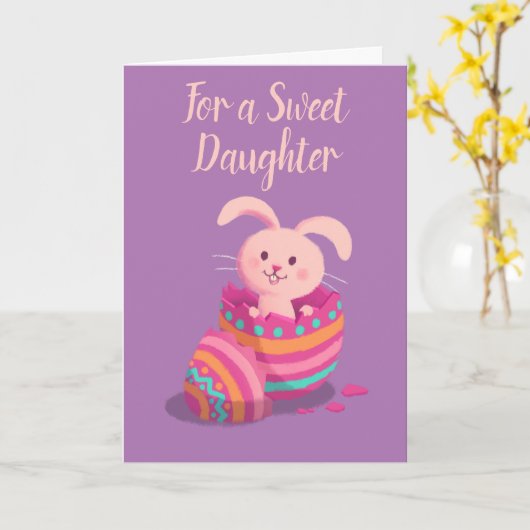 Anpassbare Happy Ostercard Bunny im Ei Karte (Gelbe Blume)