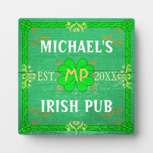 Anpassbare Hausbar Irish Pub Grün Fotoplatte