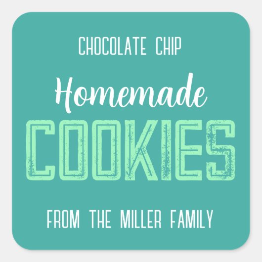 Anpassbare, hausgemachte Marke HM001_43rdv1 Quadratischer Aufkleber (Vorderseite)