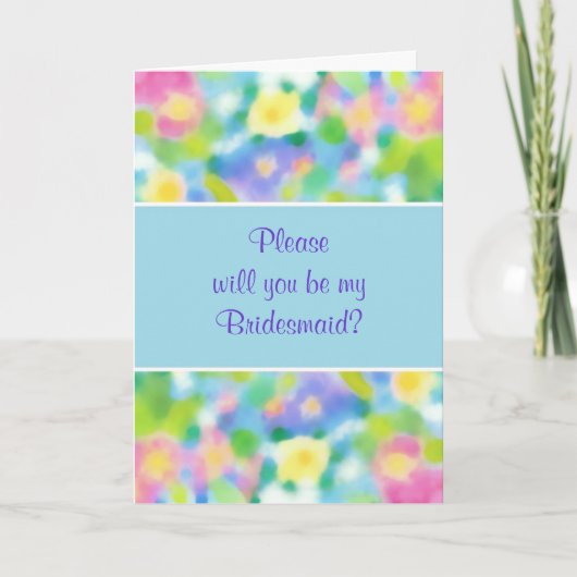 Anpassbare Hazy Primroses Bridesmaid Einladung (Vorderseite)