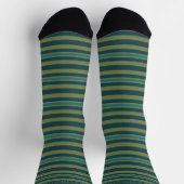 Anpassbare hell-dunkel-gelb-grüne Streifen Socken (Oben)