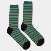 Anpassbare hell-dunkel-gelb-grüne Streifen Socken (Rechts)