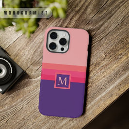 Anpassbare Hell-Dunkel-Rosa-Lila-Farbblock iPhone 15 Pro Max Hülle