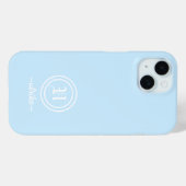 Anpassbare hellblaue Monogramm-Handyhülle Case-Mate iPhone Hülle (Rückseite (Horizontal))