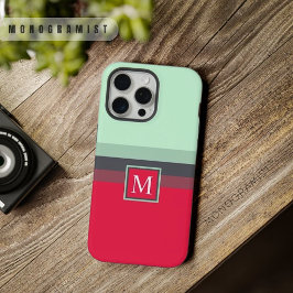 Anpassbare Helle Blaue Graue Rosa Rote Farbblock iPhone 15 Pro Max Hülle