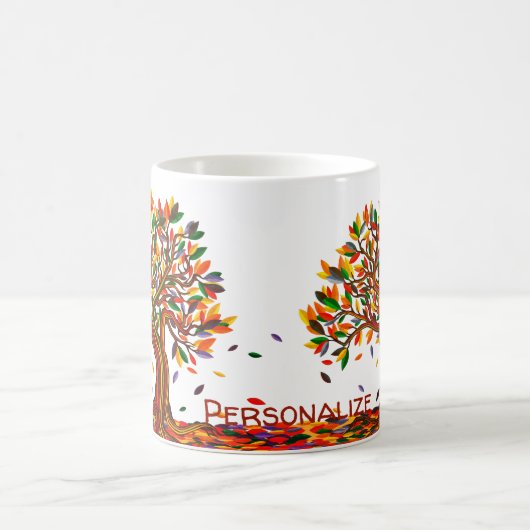 Anpassbare Herbstbaum-Warmfarben fallen Artwork ab Kaffeetasse (Mittel)