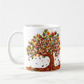 Anpassbare Herbstbaum-Warmfarben fallen Artwork ab Kaffeetasse (Links)