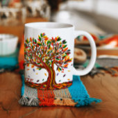 Anpassbare Herbstbaum-Warmfarben fallen Artwork ab Kaffeetasse