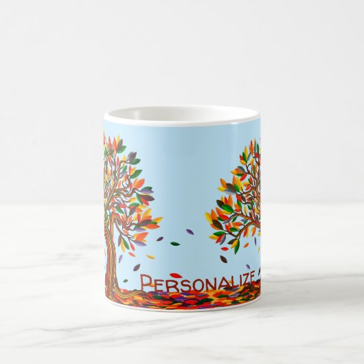 Anpassbare Herbstbaum-Warmfarben fallen Artwork ab Kaffeetasse (Mittel)