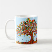 Anpassbare Herbstbaum-Warmfarben fallen Artwork ab Kaffeetasse (Links)