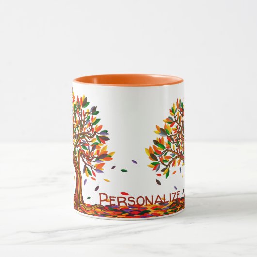 Anpassbare Herbstbaum-Warmfarben fallen Artwork ab Tasse (Zentrum)