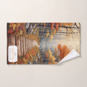 Anpassbare Herbstwaldpfade-Hochzeitsgeschenk Badhandtuch Set (Handtuch)