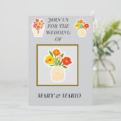 Anpassbare, herunterladbare Einladung zur Blumenho (Stehend Vorderseite)