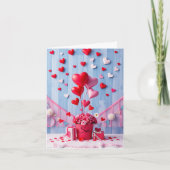 Anpassbare Herzen und Geschenke Valentinstag Karte (Vorderseite)