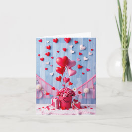 Anpassbare Herzen und Geschenke Valentinstag Karte
