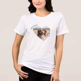 Anpassbare Herzförmige Foto-Vorlage für Pet-Mom Tri-Blend Shirt