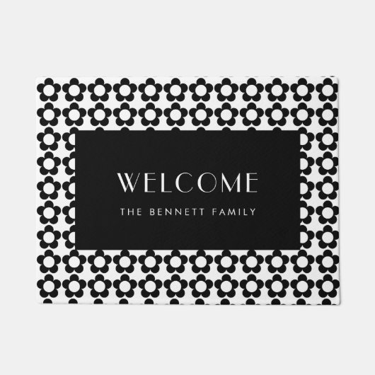 Anpassbare Hippie-Blume Fußmatte (Vorderseite)