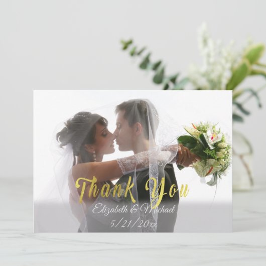 Anpassbare Hochzeit Dankeschön Karte (Stehend Vorderseite)