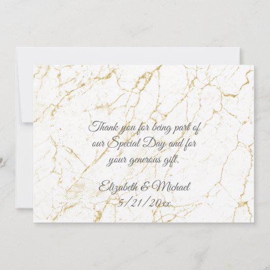Anpassbare Hochzeit Dankeschön Karte (Rückseite)
