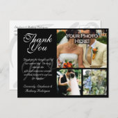 Anpassbare Hochzeit Dankeschön Karte 3 Bilder (Vorne/Hinten)