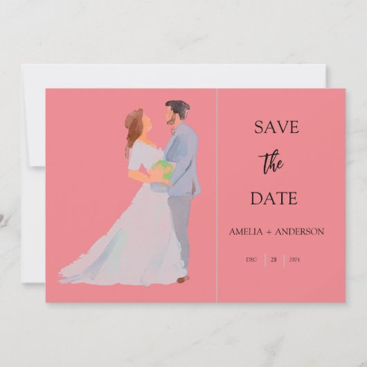 Anpassbare Hochzeit Save The Date (Vorderseite)