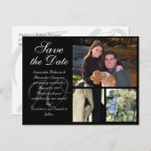 Anpassbare Hochzeit Sichern Sie die Datumskarte 3 Ankündigungspostkarte (Vorne/Hinten)