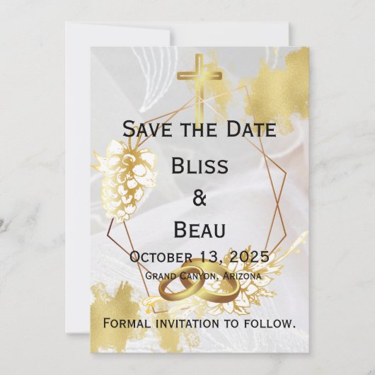 Anpassbare Hochzeit Speichern der Datumsvorlage Einladung (Vorderseite)