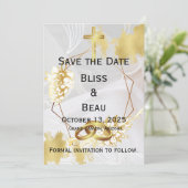 Anpassbare Hochzeit Speichern der Datumsvorlage Einladung (Stehend Vorderseite)