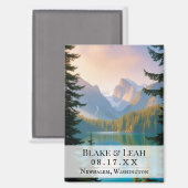 Anpassbare Hochzeit Speichern Sie das Datumsmagazi Magnet (Vorderseite/Rückseite)