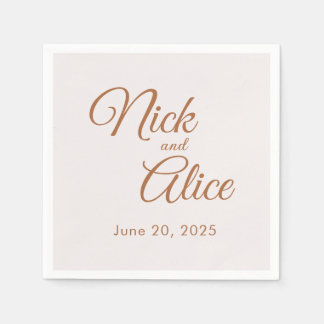 Anpassbare Hochzeiten, Verlobungen - KAFFEE-Farbe Serviette