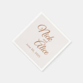 Anpassbare Hochzeiten, Verlobungen - KAFFEE-Farbe Serviette (Ecke)