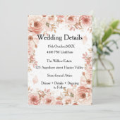 Anpassbare Hochzeitsdetails Karte – Elegant (Stehend Vorderseite)