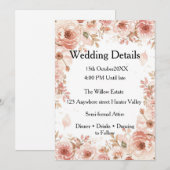 Anpassbare Hochzeitsdetails Karte – Elegant (Vorne/Hinten)