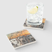 Anpassbare Hochzeitsgeschenke Labrador Retriever Steinuntersetzer (Seitenansicht)