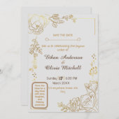 Anpassbare Hochzeitskarte Einladung (Vorne/Hinten)