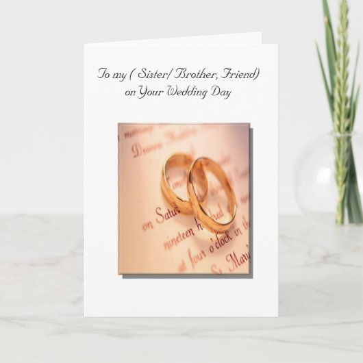 Anpassbare Hochzeitskarte Karte (Vorderseite)