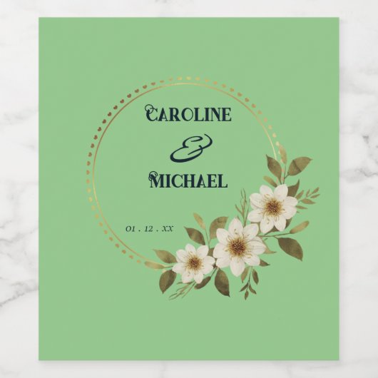 Anpassbare Hochzeitssage Weinetikett (Einzelnes Label)