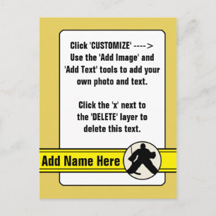 Anpassbare Hockey-Torhüter-Sammelkarten Postkarte
