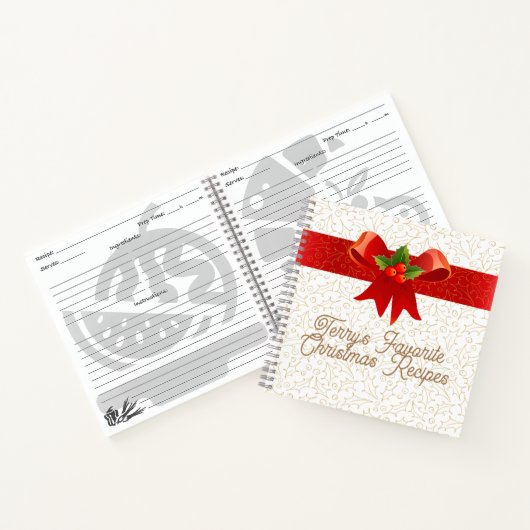 Anpassbare Holly Jolly Weihnachtskochbücher Notizblock (Innenseite)