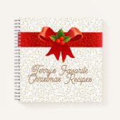 Anpassbare Holly Jolly Weihnachtskochbücher Notizblock (Vorderseite)