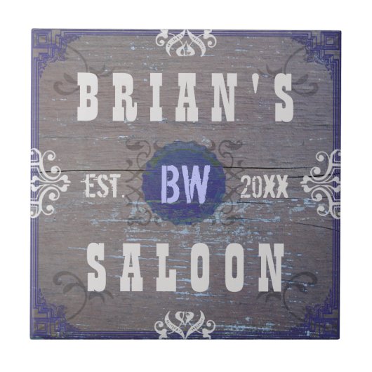 Anpassbare Home Bar Bier Saloon Trinkunterlage Fliese (Vorderseite)