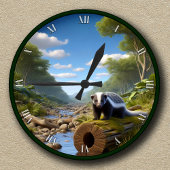 Anpassbare Honey-Badger Runde Wanduhr