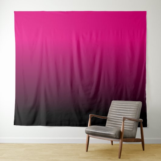 Anpassbare Hot Pink und Black Ombre Wandteppich (Beispiel (Horizontal))
