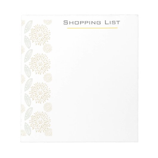 Anpassbare Hübsche Elegante Blume Notizblock (Vorderseite)