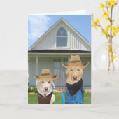 Anpassbare Hunde-/Labrador-Karte von zwei Personen Karte (Gelbe Blume)